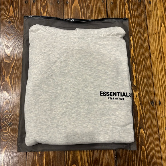 Essentials Light Oatmeal Hoodie Size Large - Picture 2 of 6
